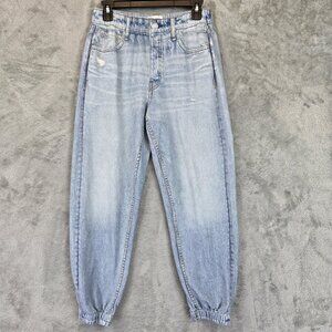 rag & bone Miramar Jeans Womens Size M Light Wash Jogger Elastic Cuff Distressed